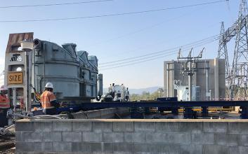 Workers at Bouldercombe Substation