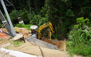 Securing transmission tower footings in the Wet Tropics
