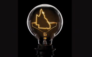Queensland inside a light bulb