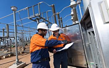 Powerlink team at the Moranbah Substation