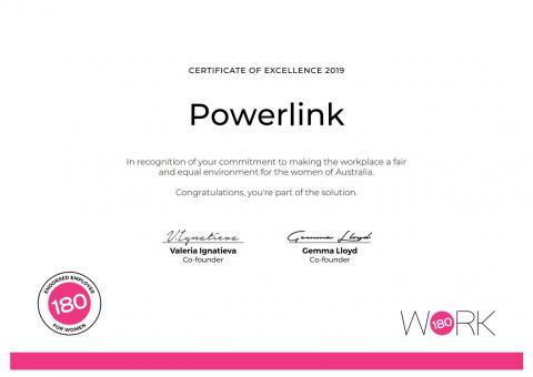 WORK180 endorsed employer certificate